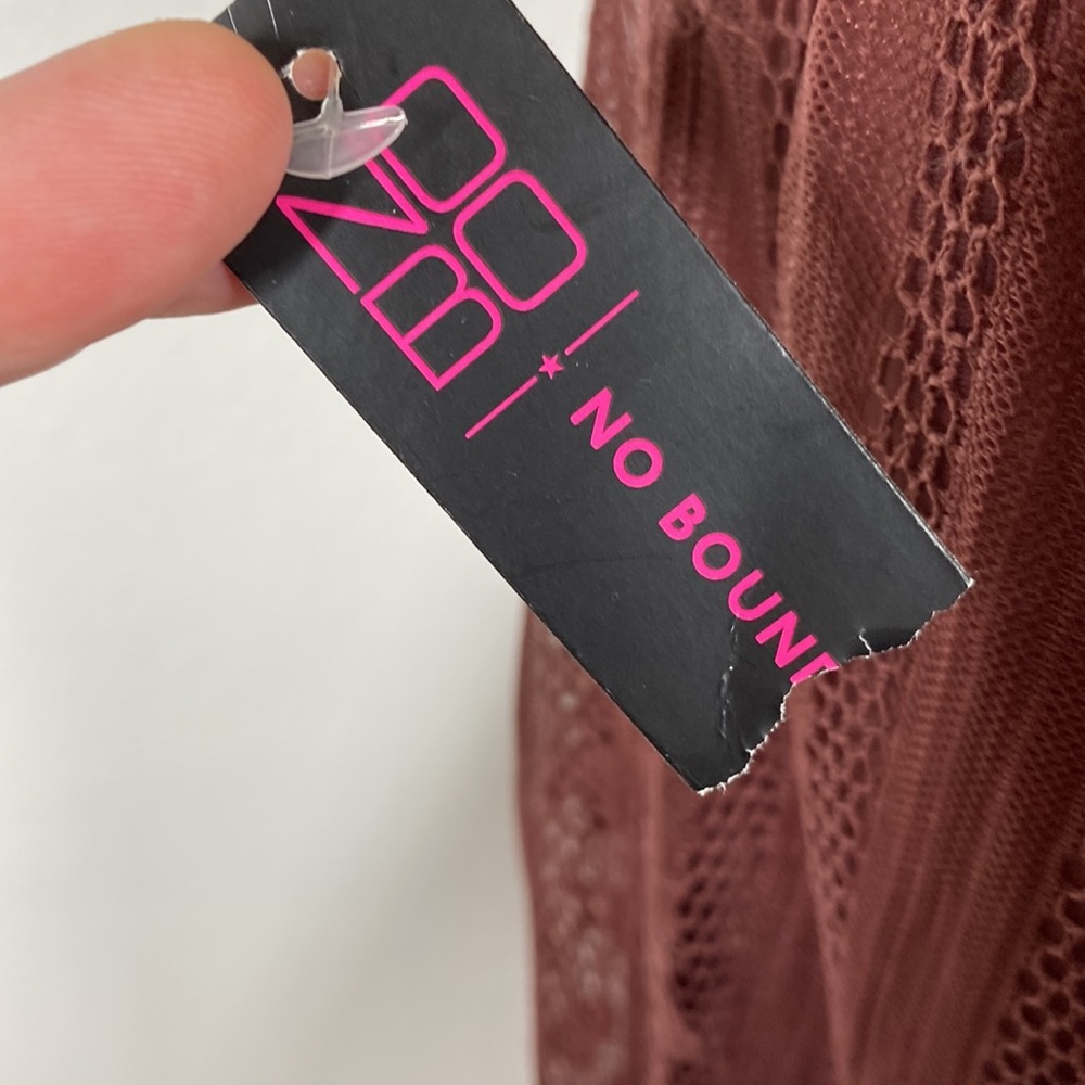 No Boundaries Rustic Brick Lace Mini Dress - Picture 11 of 13